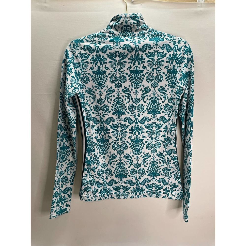 Athleta 1/4 Zip Pullover Long Sleeve Pineapple Floral Stretch Size Small Womens - Picture 6 of 6